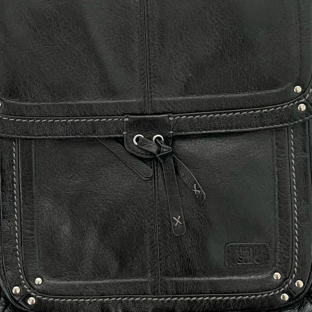 The Sak Ventura Stylish soft black leather Backpack messenger purse handbag